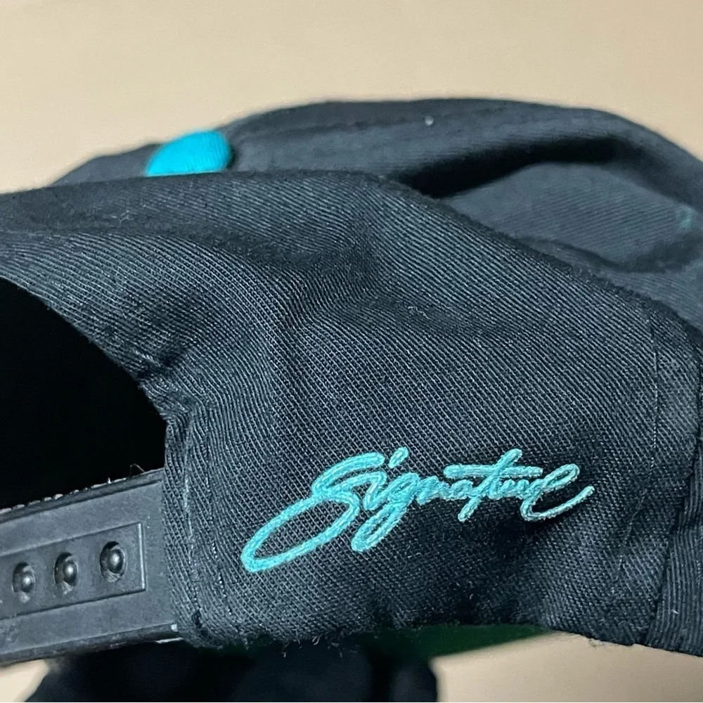 Vintage 1990s San Jose Sharks Juniors Snapback Hat Cap By Signature NHL Black
